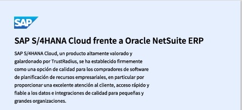 SAP S/4HANA Cloud frente a Oracle NetSuite ERP